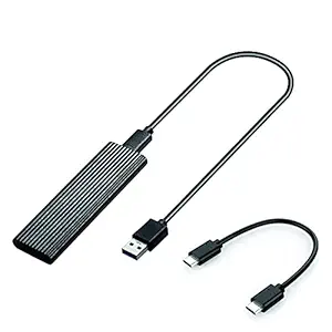 Decdeal M.2 SATA NVME to USB 3.1 Hard Drive Enclosure Dual Protocol 10Gbps Aluminum Alloy Shell No Need to Drive
