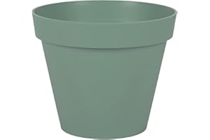 EDA - Pot de Fleur Rond Toscane Ø 25 cm - Volume 6 L - Ø 25 x H.21 cm - Vert Laurier