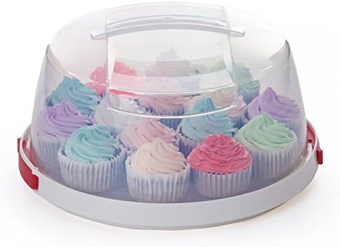 Bellaware Round Portable Cake Carrier Storage Container Server with Handle - 8 inch