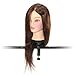 18" Hairdressing Salon Training Head Real 50% Human Long Brown Remy Hair Clamp