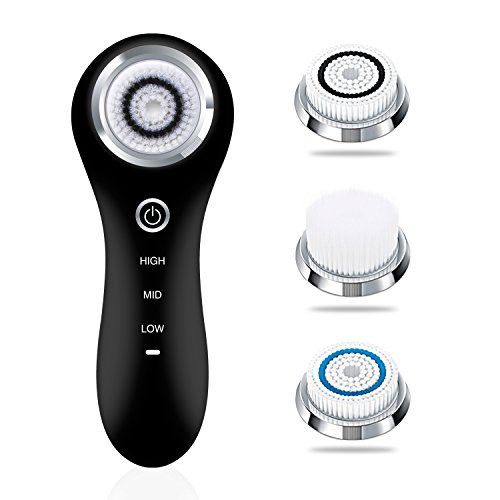 Hangsun Schall Gesichtsreinigungsbürste SC200 Automatische Elektrische Gesicht Reinigungsbürste Wasserdichte Hautbürste Gesichtsbürste Wiederaufladbare Gesichtsmassagegerät mit 3 Ersatzbürstenkopf
