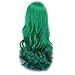 Produktbild DERNON 65cm Damen grün Farbverlauf ändern Lange lockige volle Perücke Haarverlängerung Cosplay