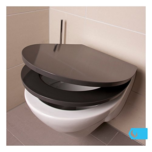 WC Sitz schiefergrau Bullseat 1.2 Design • Absenkautomatik / Softclose • abnehmbar • easyclean • Toilettendeckel • Klobrille • hochwertiges Duroplast - 4