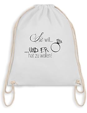 JGA Junggesellinnenabschied - Sie will und er hat zu wollen - Turnbeutel I Gym Bag