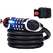 Produktbild LED Fahrradschloss EUZeo Zahlenschlösser,Kabelschlösser,Ccbetter Sicherheitsschloss für Fahrrad und Motorrad,Rücksetzbare Kombination Kabelschloss Pick & Drill Resistant Security