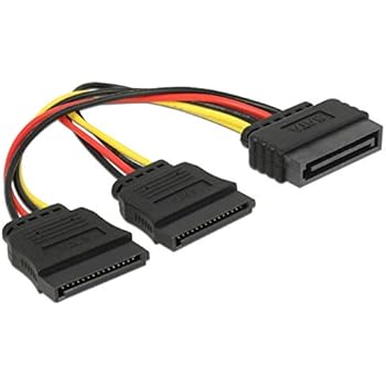 InLine SATA Strom Y-Kabel 15cm - 1x Buchse Auf 2x Stecker Für Festplatten