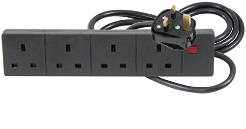 Preisvergleich Produktbild Extension Lead 4 Gang Surge Black 2m