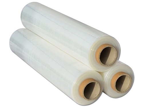 Preisvergleich Produktbild 3 x Rollen Stretchfolie Extra Reißfest 20my 50cm 300m