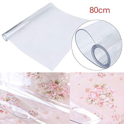 Homgrace Nappe Protection PVC Transparente Film de Protection Imperméable Nappe épaisse 2 mm (2mmx80x100cm)