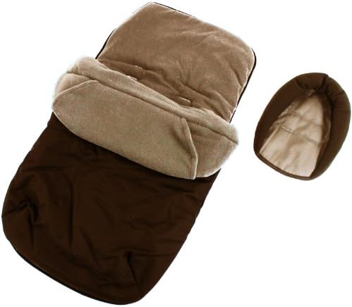 3 in 1 Luxury Padded with Pouches Footmuff Liner and Baby Head Hugger Fits Any Stroller Pram Or Buggy - Hot Chocolate Brown