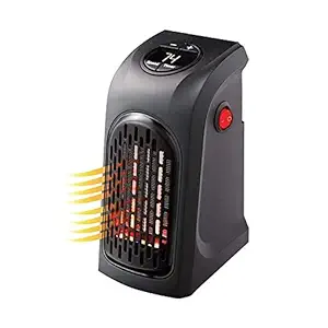 JUTEK Handy Room Heater Compact Plug-in Electric 400 Watts the Wall Outlet Space Heater, Air Warmer Blower Adjustable Timer Digital Display for Home Office/Camper Multicolor