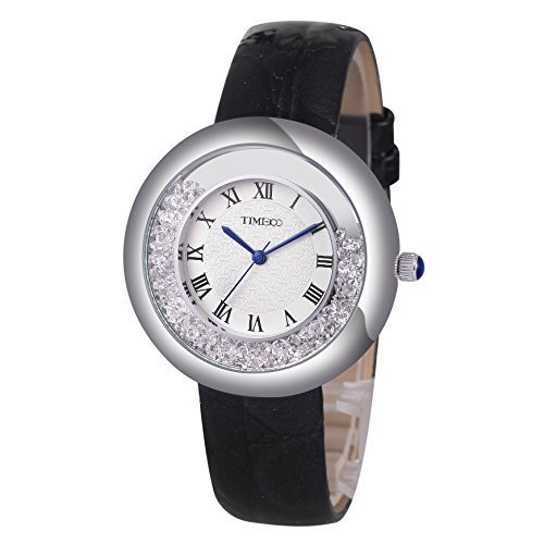 TIME100 Ostergeschenk für Kinder Retro Damenuhr Quarzuhr Mädchenuhr Kinderuhr Leder rund