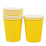 papel color marron como se llama Capacidad: 250 ml 10 x chytaii vasos de papel desechables tazas de té de café vasos de papel vasos de papel papel 250 ml amarillo