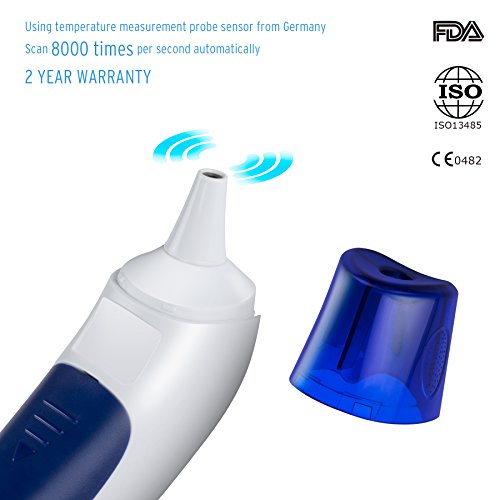 Etekcity Duales Infrarot Fieberthermometer Ohrthermometer Stirnthermometer für Babys Kinder Erwachsenen, Weiß - 6