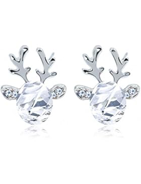 Frandter Kristall Edelstein Ohrringe Luxus dreidimensionalen Weihnachten Rentier earing