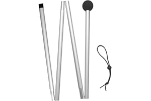 GLOBALHUT Postes de lona para tienda de campaña, 1,6/2 m, telescópicos, ajustables, de aluminio, accesorios para tienda de campaña, postes de toldo ajustables para acampar (cabeza plana de 1,6 m)