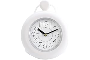 Yaasier Reloj de ducha, impermeable, mini reloj de baño, toalla para colgar, reloj de pared y reloj de escritorio con doble función, accesorios de ducha, reloj de pared de cocina