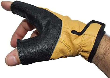 White FeatherNew Archery Bow Hand Protector Glove Fire for Traditional Longbow Soft Leather