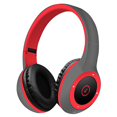 spécification Casque Bluetooth, BODECIN® Peau Amicale Cuir 3D Sonner Sport Stéréo Sans Fil Casque Audio Bluetooth/Casque à Ecouteurs pour iPhone /iPad / Android Construit en Microphone Soutien TF Carte avec USB Charge Câble(Psychédélique Rouge)