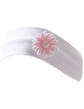 Baby Kinder Haarband Stirnband Hairband Weiß mit Blume festlich Taufe La Bortini