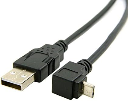 CY 100cm Micro USB Male to USB Data Charge Cable for Cell Phone & Tablet Up Angled 90 Degree