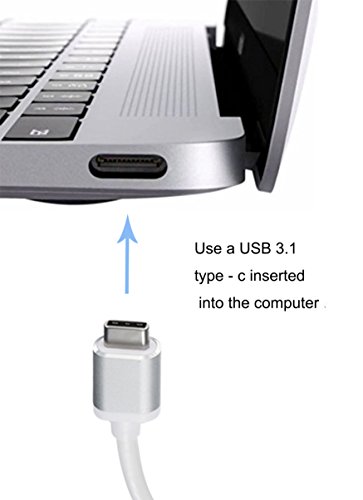 Supremery – 4k USB 3.1 Typ C zu HDMI Adapter USB-C Adapter Digital AV | USB 3.1 SuperSpeed+ | Ladefunktion Power Delivery | 4k UHD / Full HD 1080p Ultra HD 3840×2160 | für Apple Macbook 12“ neues MacBook 2016 2015, Google Chromebook Pixel oder ASUS Zen AiO - 4