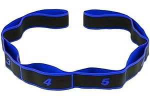 GIMIRO Yoga Belt Stretcher Elastic Resistance Bands with 8/9/10/11 Loops Pilates Straps Fascia Strength Training Body Stretching Ballet Dance Fitness