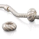 Andante-Stones 925 Sterling Silber Spacer Bead Charm Abstandhalter - Element Kugel für European Beads Modul Armband + Organzasäckchen
