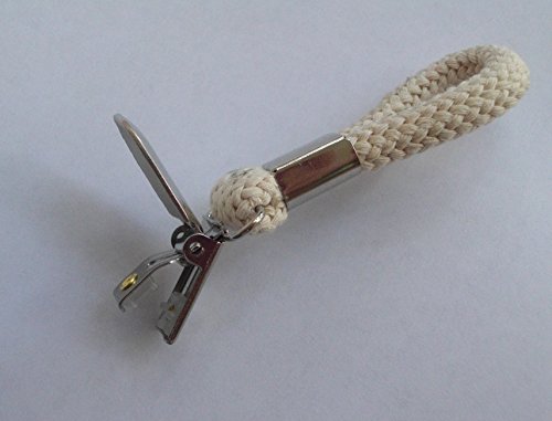 2 Geschirrtuch Clips – Tuch Aufhänger-Halter Klammern, geflochten, Loop Baumwolle - 4