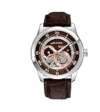 Bulova Automatic 96A120 - Herren Designer-Automatikuhr - Armband aus Leder - Zifferblatt in Braun mit Roségoldfarbe