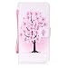 Produktbild Nancen Apple iPhone 7 Plus (5,5 Zoll) Hülle Case Handyhülle Brieftasche Etui Lederhülle Schutzhülle Abdeckung Bookstyle Klappcase mit 2 Kartenslots 1 Wallet Tasche Handgelenk Seil Magnetverschluss Bracket-Funktion Full Silikon Weich Innenschale Gemaltes Muster [Rosa Pfirsich Baum]
