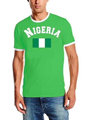 Nigeria Nigerien T-Shirt Ringer green, Gr.L