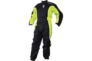Richa Typhoon Rain Waterproof Motorcycle One Piece Suit Overall Black/Yellow. S
