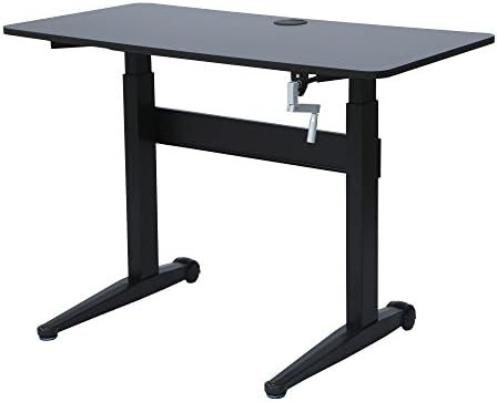 UPSIT DESK Height Adjustable Office Desk Computer Workstation with Casters DS01HGBB