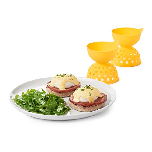 OXO Good Grips 11207000MLNYKEU Eier-Pochierer, Silikon, gelb, 36.06 x 22.09 x 13.20 cm, 2 Einheiten - 4