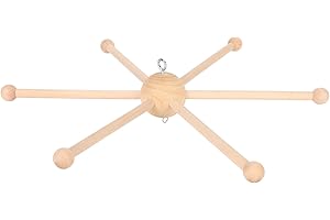 GLOGLOW Wooden Mobile Frame Kit, Baby Crib Hanger, Spherical Six Legs Wind Chime, Bed Toy Decoration