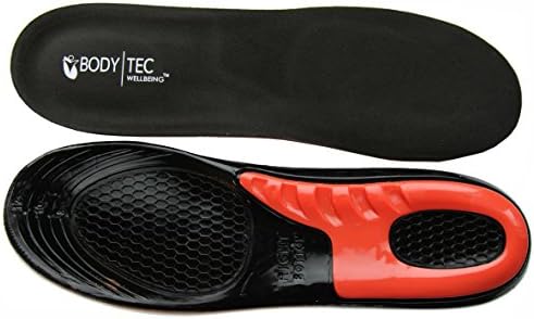 Bodytec Massaging Gel insoles for performance sports Running or Hiking. Fantastic Shock Absorption Insoles Black