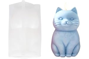 Junhui Stampo Candela Stampi in Silicone, Gatto Stampo Candela, 3D Forma di Gatto Stampo per Candele in Silicone per Realizzare Candele, Saponi