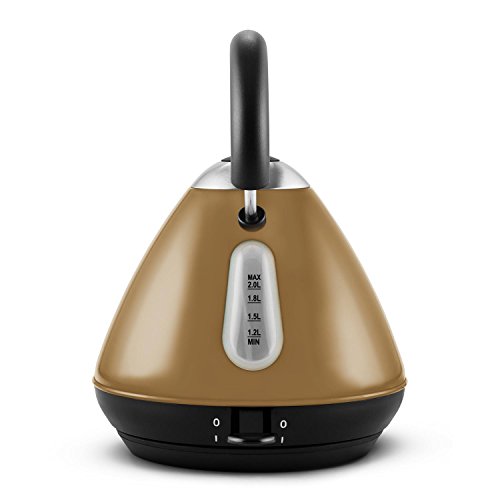 Klarstein Charlotte Cappuccino Wasserkocher Teekessel (2200 Watt, 2 Liter, Edelstahl, Kalkfilter, Cool-Touch-Griff) braun - 6