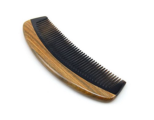 ACMEDE Kamm Holzkamm Taschenkamm aus Grün Sandelholz,15 x 5 cm - 2