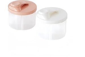 qixiang Formula Powder Pots,2Pcs Baby M ilk Powder Dispenser Pots,Formula Powder Pot with Rotatable Cover Protable Milk Powder Dispensers Milk Powder Dispenser Potfor Outdoor(Pink+White