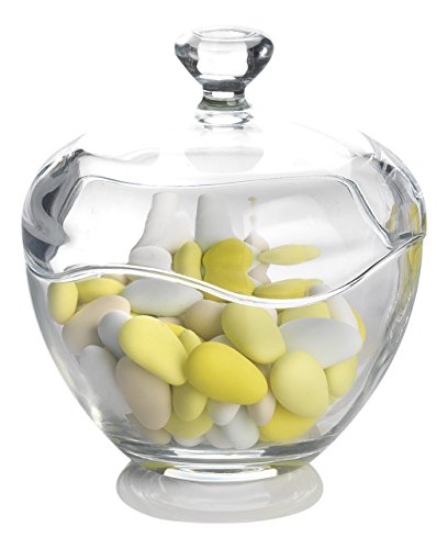 CAR Bombonniere Lara Glasbehälter mit Deckel, Höhe 14 cm und Durchmesser 13 cm, transparent