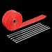 Produktbild 1.5mm * 50mm * 15m Rolle Fiberglas Auspuffkrümmer Fiberglas Hitze Wrap Klebeband mit 6 Krawatten Kit Auspuffkrümmer Headers Supplies