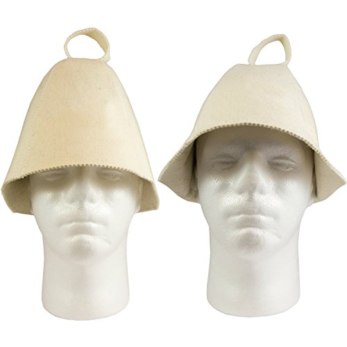 DIYer® – Saunahut Saunamütze Saunakappe Filzkappe – Neutral – 100% Baumwolle Filz – Farbe weiß - 2
