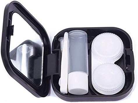 Gloryhonor Travel Mini Cute Cartoon Beard Shape Contact Lens Case Box Container Holder - Black