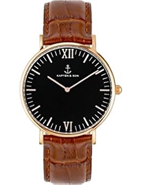Kapten & Son Damenuhr Campina RG Brown Croco Leather - Campina Black RG Brown Croco Leather