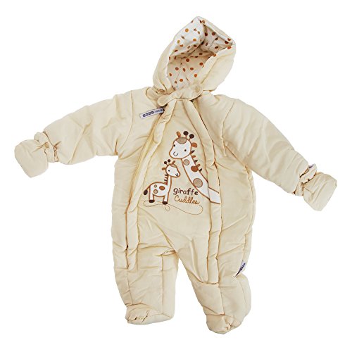 Baby Boys/Girls Giraffe Cuddles All In One Hooded Winter Snowsuit (Newborn) (Cream)