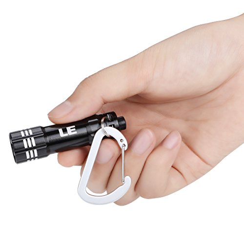 LE 5er Pack Mini Taschenlampe, Schlüsselanhänger LED Notfallleuchte, batteriebetrieb, Schwarz - 4