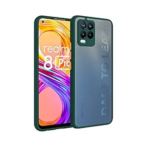 Indiacase Mobile Back Cover for Realme 8 5G Camera Protection Soft Smoke Case Green