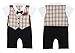 Discoball Baby Boy Wedding Birthday Party Waistcoat Tuxedo 1pc Outfit Bow Tie Suit Jumpsuit age 12-36M(Brown)(24-36M)